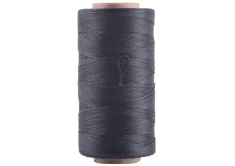 KONMAY 1 Roll 150D/0.8mm 283 Yards Black Flat Leather Sewing Waxed Thread for Leather Stitching/Bookbinding/Leather Repairing/Jewelry Making - Image 1